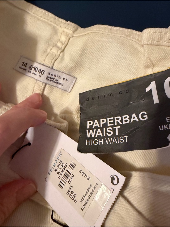 Primark Denim - Primark Paperbag Waist High Rise Jeans in Ecru sz 10